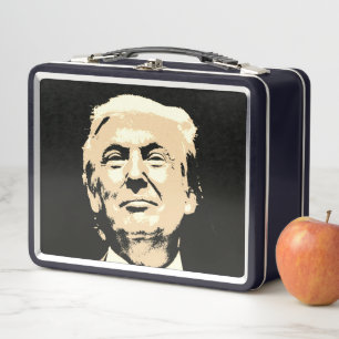 LUNCH BOX BOÎTE À SOUCHER EN MÉTAL RÉTRO DONALD TRUMP