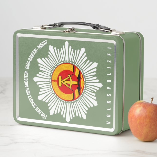 LUNCH BOX BOÎTE DE DÉJEUNER EN MÉTAL VOLKSPOLIZEI (En situation)