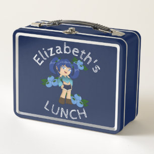 Lunch Box Boîte de déjeuner texte personnalisée avec Blueber