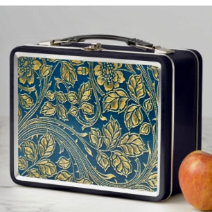 Lunch Box Boîte Métal Élégance Fleur Dorée