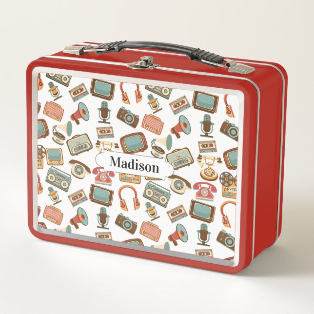 Lunch Box Boîtes de déjeuner personnalisées Retro Media Moti (Devant)