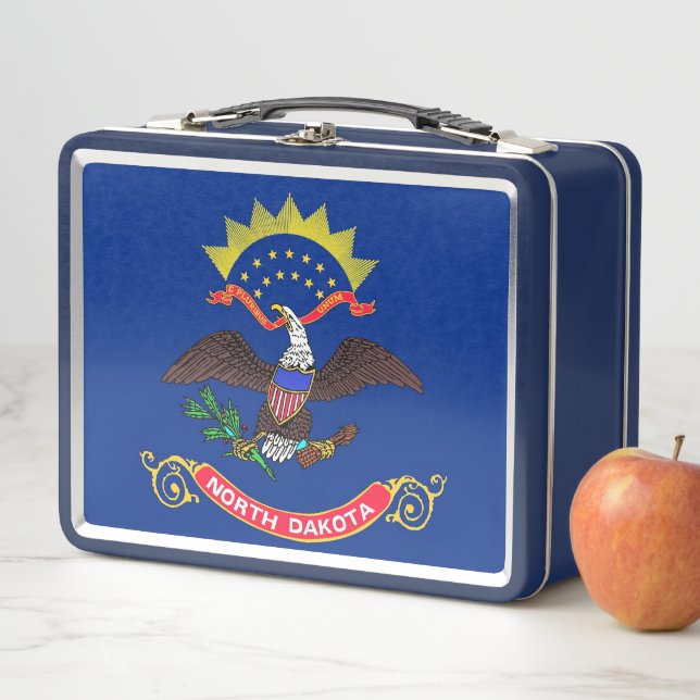 Lunch Box Boîtier en métal inoxydable avec drapeau du Dakota (En situation)