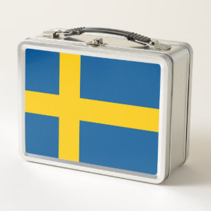 Lunch Box Boîtier en métal inoxydable avec drapeau suédois