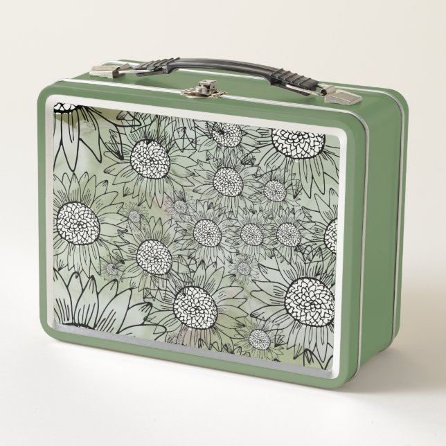 Lunch Box Bombe À Fleur En Vert Feuille (Devant)