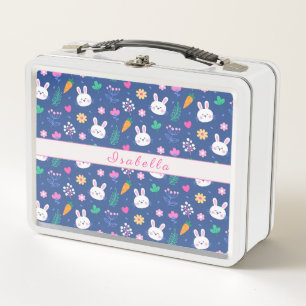 Lunch Box Bonne Personnaliser Pâques blanc amour lapin