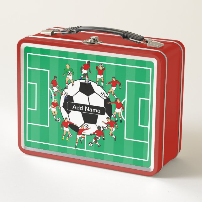 Lunch Box Boule de football et joueurs personnalisés (Devant)