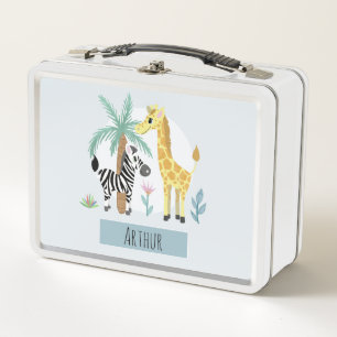 Lunch Box Boys Cute Giraffe et Zebra Safari Toddler Enfants