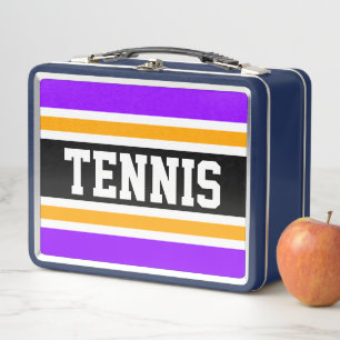 Lunch Box Bright violet noir blanc jaune TENNIS rayures