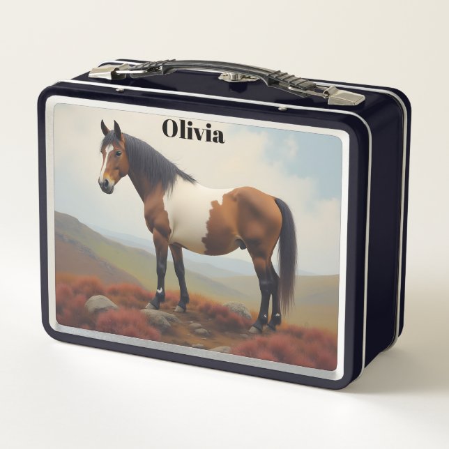 Lunch Box Brown et blanche Shetland Pony Girl's (Dos)