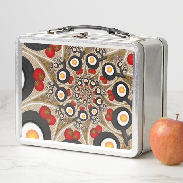 Lunch Box Brunch Fractal Art Drôle Nourriture, Tomates, Oeuf (En situation)