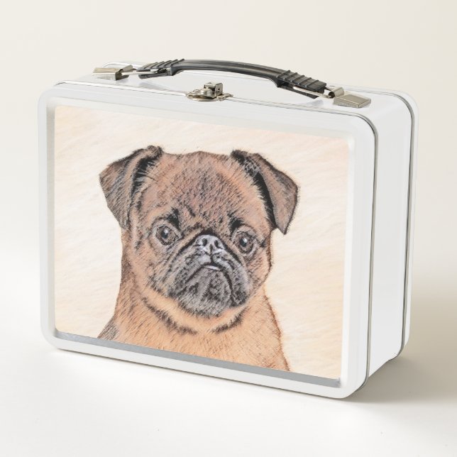 Lunch Box Bruxelles Griffon Smooth Painting Original Chien A (Devant)