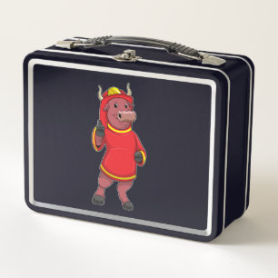 Lunch Box Bull en tant que pompier avec casque