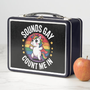 Lunch Box Ça a l'air gay, comptez-moi parmi vous licorne arc