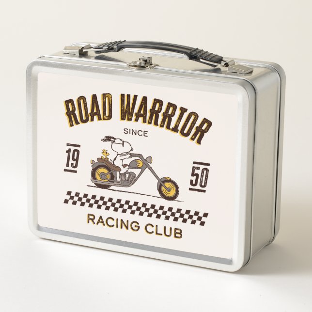 Lunch Box cacahuètes | Snoopy & Woodstock Road Warriors (Devant)