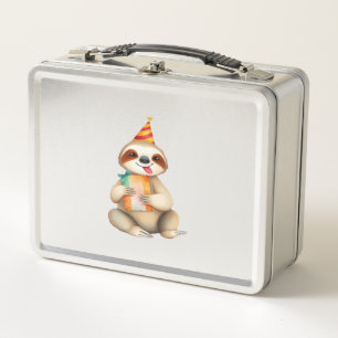 Lunch Box Cadeau d'anniversaire de paresseux chapeau de fête