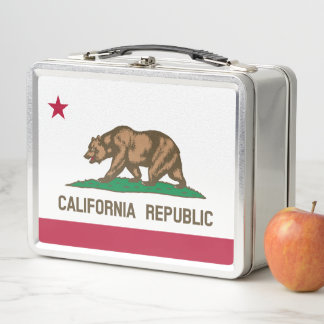 Lunch Box California State Flag Métal Lunbox
