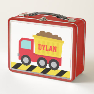 Lunch Box Camion à benne rouge et jaune pour garçons