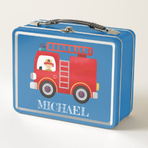 Lunch Box Camion Red Fire moderne Nom personnalisé Camion Ha