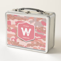 Camouflage Rose Gold Blush Pink Camo Motif de l'ar