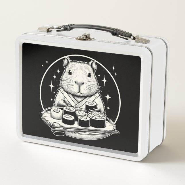 Lunch Box Capybara avec Sushi Cute Kawaii (Devant)