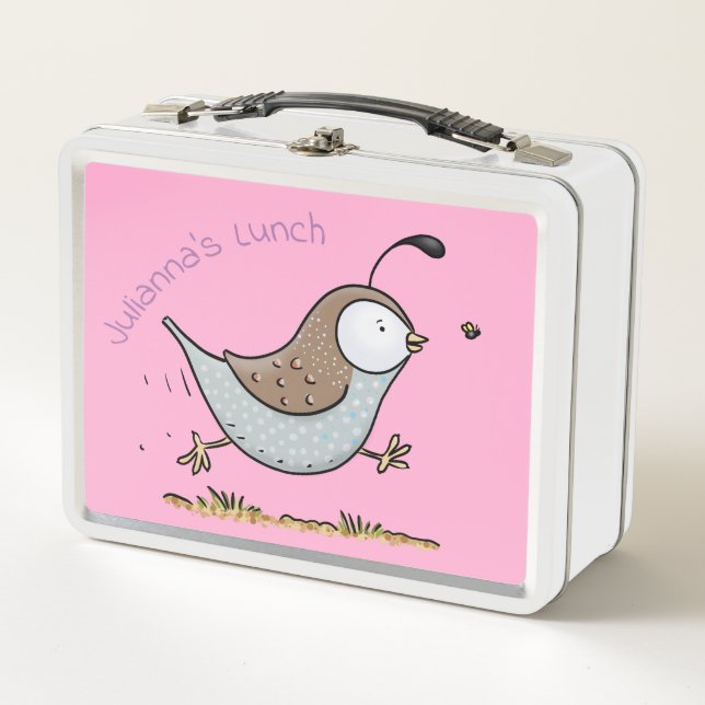 Lunch Box Caricature de caille californienne joliment exécut (Devant)