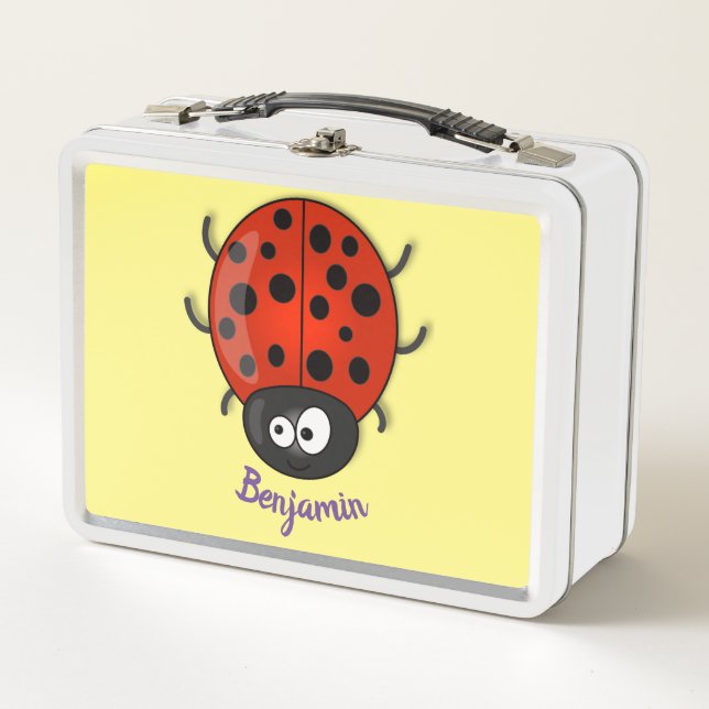 Lunch Box Caricature de coccinelle rouge joyeux (Devant)