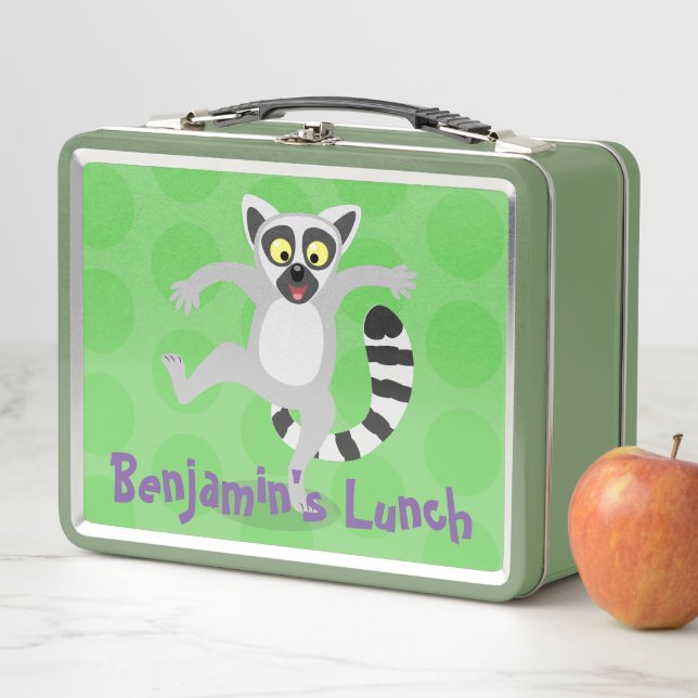 Lunch Box Caricature de danse lémurienne en anneau mignon (En situation)