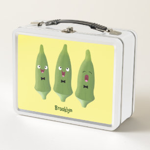 Lunch Box Caricature de légumes de l'okra chantante mignonne