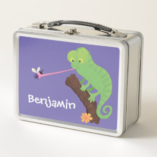 Lunch Box Caricature de lézard de caméléon vert joyeux