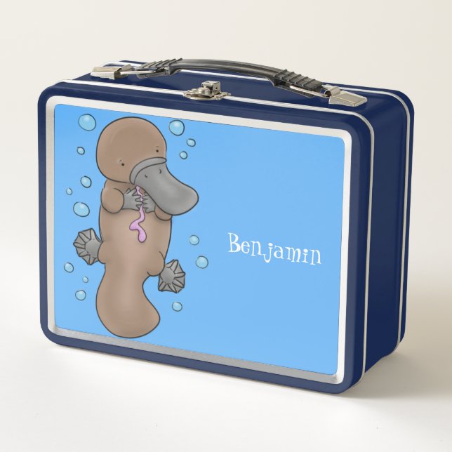 Lunch Box Caricature de platypus bébé très heureuse (Devant)