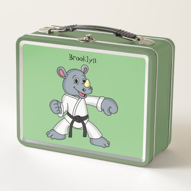 Lunch Box Caricature de rhino kung fu (Devant)