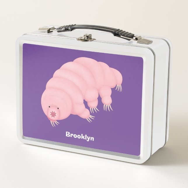 Lunch Box Caricature d'ours d'eau tardigrade rose mignon (Devant)