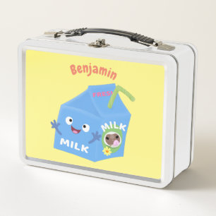 Lunch Box Caricature en carton de lait joyeux
