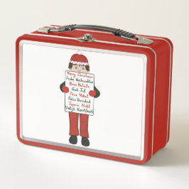 Lunch Box Caricature Enfant tenant Noël Symbole de voeux