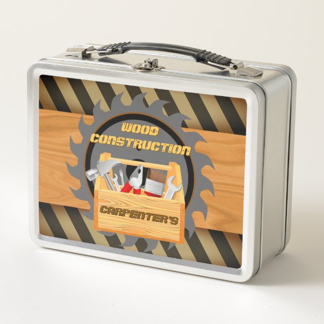 Lunch Box Carpentier de construction de bois personnalisé (Devant)