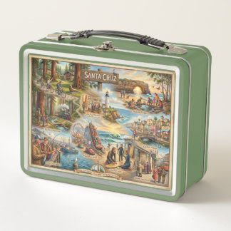 Lunch Box Carte de l'ambiance de Santa Cruz – Impression d'a