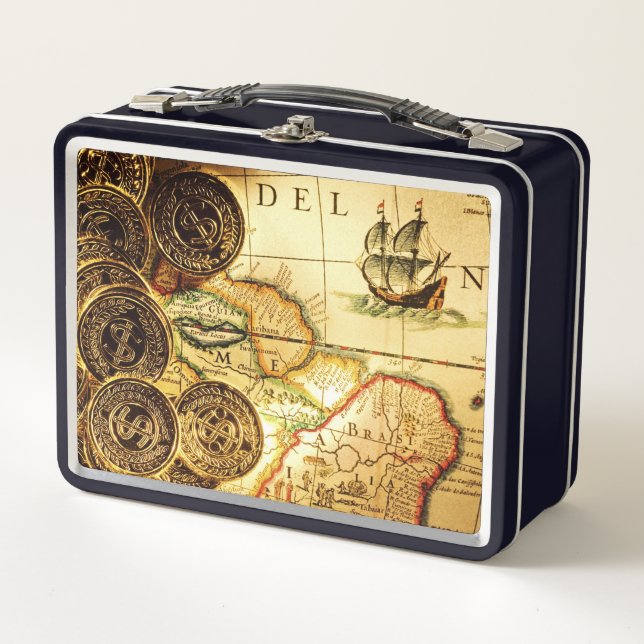 Lunch Box Carte des trésors d'or de Pirate (Devant)