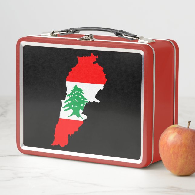 Lunch Box Carte du Liban avec drapeau (En situation)
