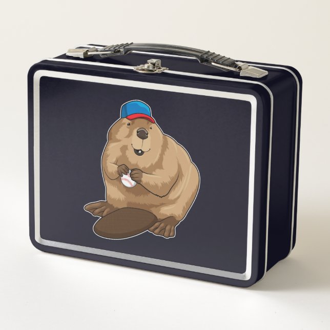 Lunch Box Castor au baseball avec baseball (Devant)