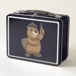 Lunch Box Castor en peintre avec pinceau