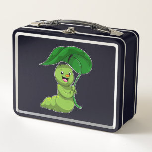Lunch Box Caterpillar with Leaf as Parasol