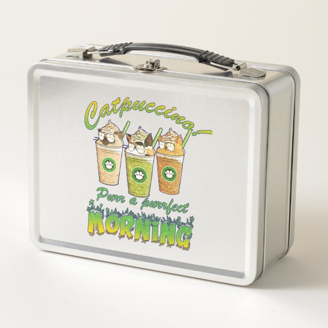 Lunch Box Catpuccino - Purr un matin parfait | Chat mignon (Devant)