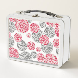 Lunch Box Cercles avec imprimé léopard gris et rouge