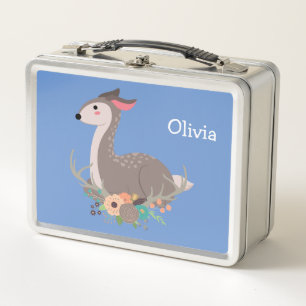 Lunch Box Cerf Floral Woodland Personnalisé