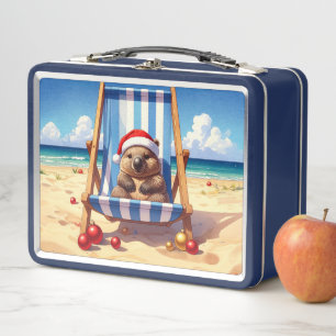 Lunch Box Chapeau de Santa Wombat laineux Joyeux Noël