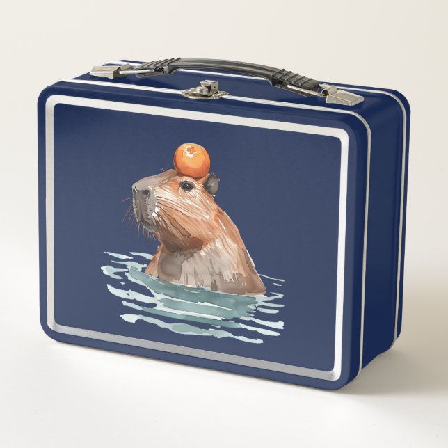 Lunch Box Charmante Cute Capybara avec Orange (Devant)