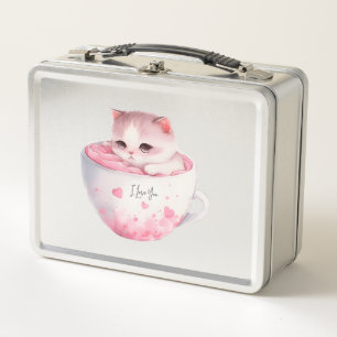 Lunch Box Chat Chibi Rose Kawaii Avec Une Mignonne Couronne