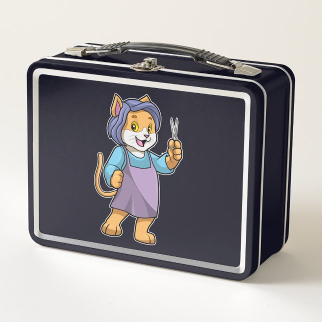 Lunch Box Chat coiffeur avec ciseaux (Devant)