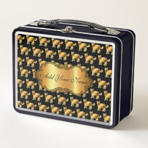 Lunch Box Chat Or Moderne Luxe Ajouter Votre Texte