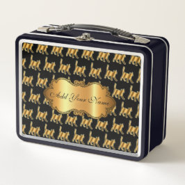Lunch Box Chat Or Moderne Luxe Ajouter Votre Texte